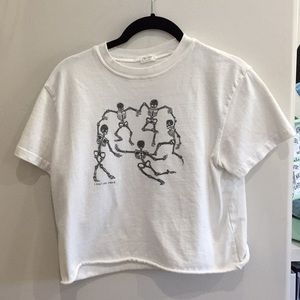 white skeleton t shirt from brandy melville